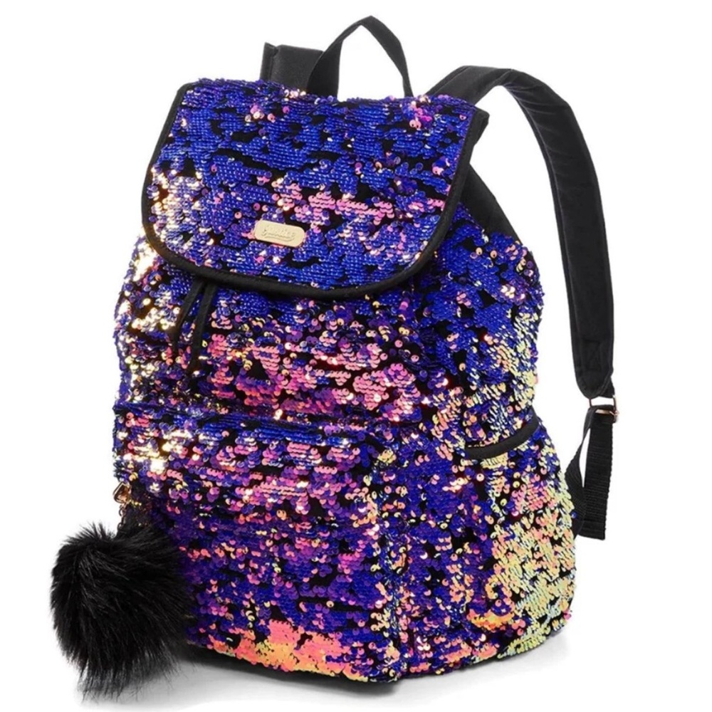 Justice Flip Sequin & Velvet Rucksack